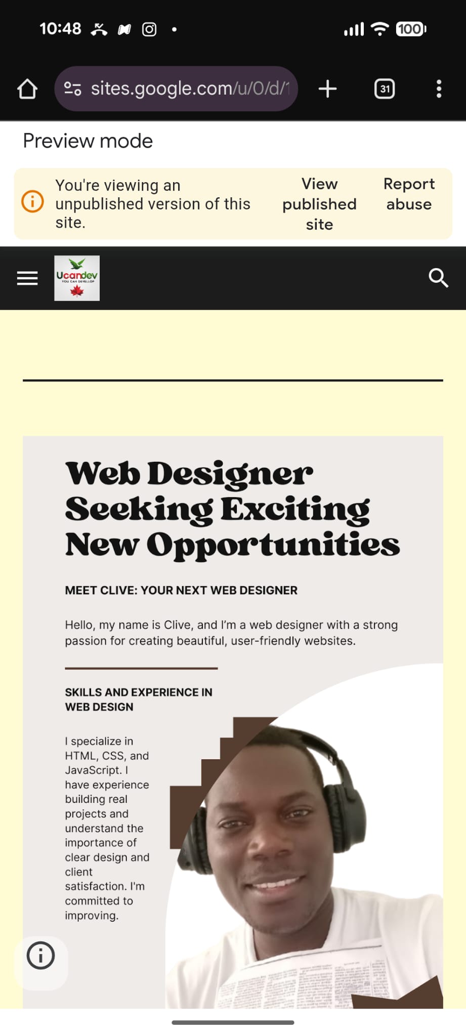 Portfolio website project